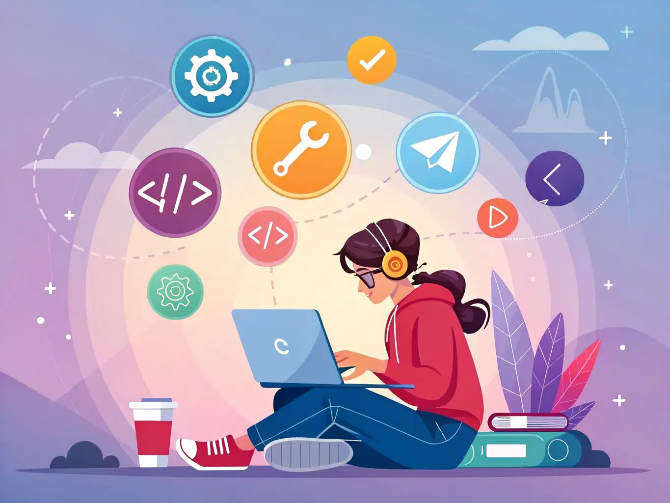 A student working on a full-stack project, seamlessly integrating frontend and backend components to create a functional web application.